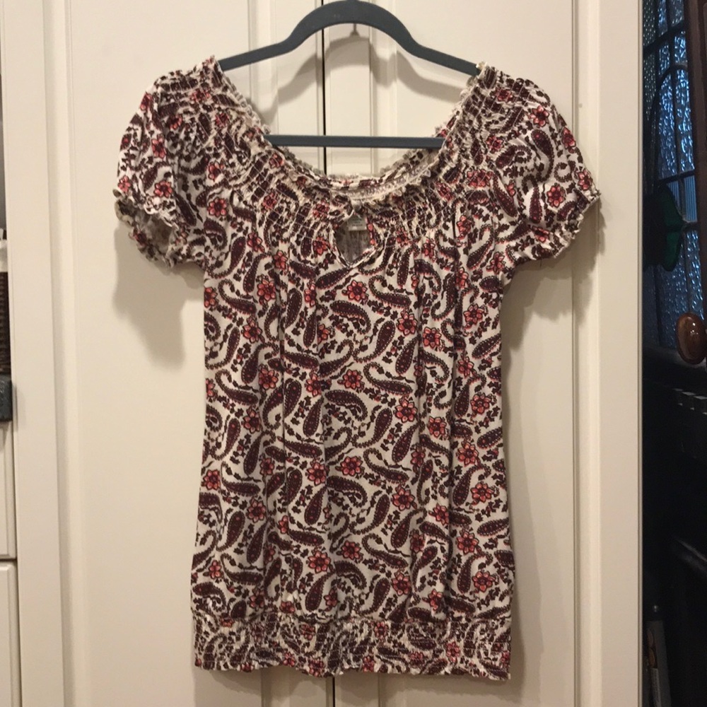 NWT Lucky Brand Paisley/Floral Top